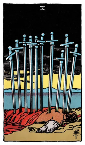 Ten of Swords Tarot card