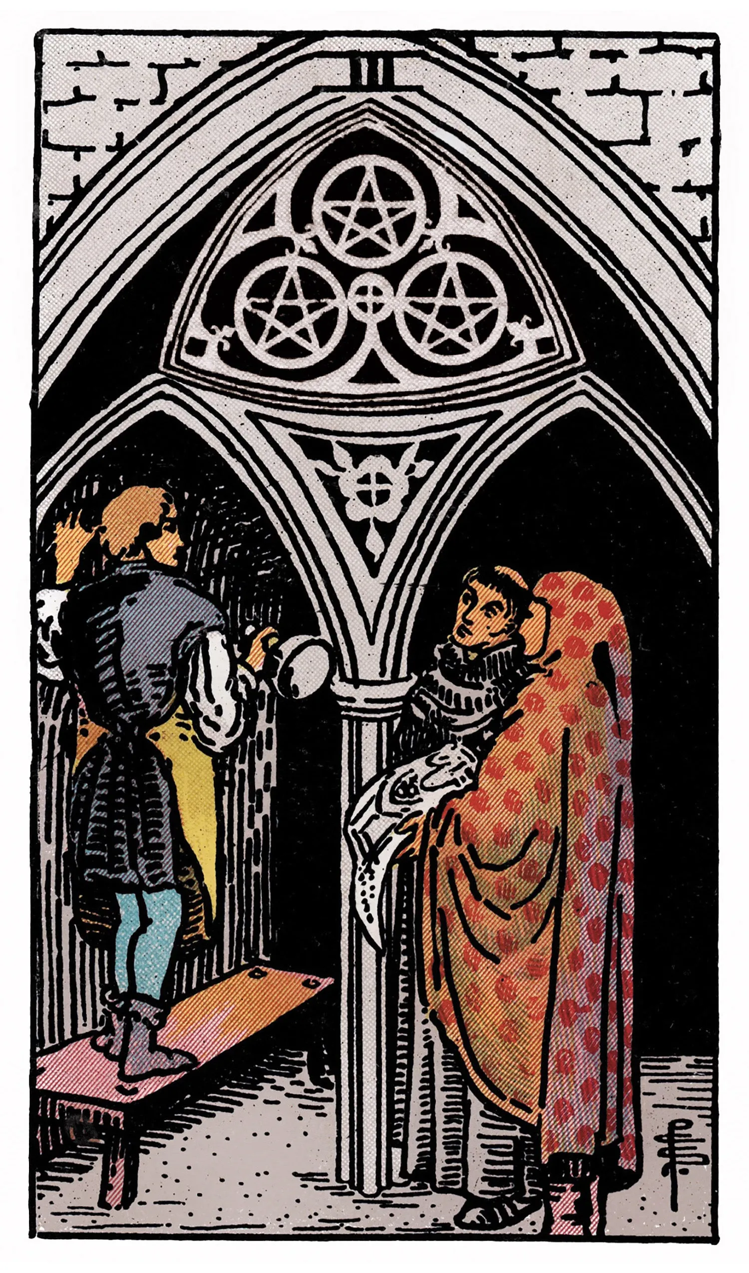 Three of Pentacles Tarot card