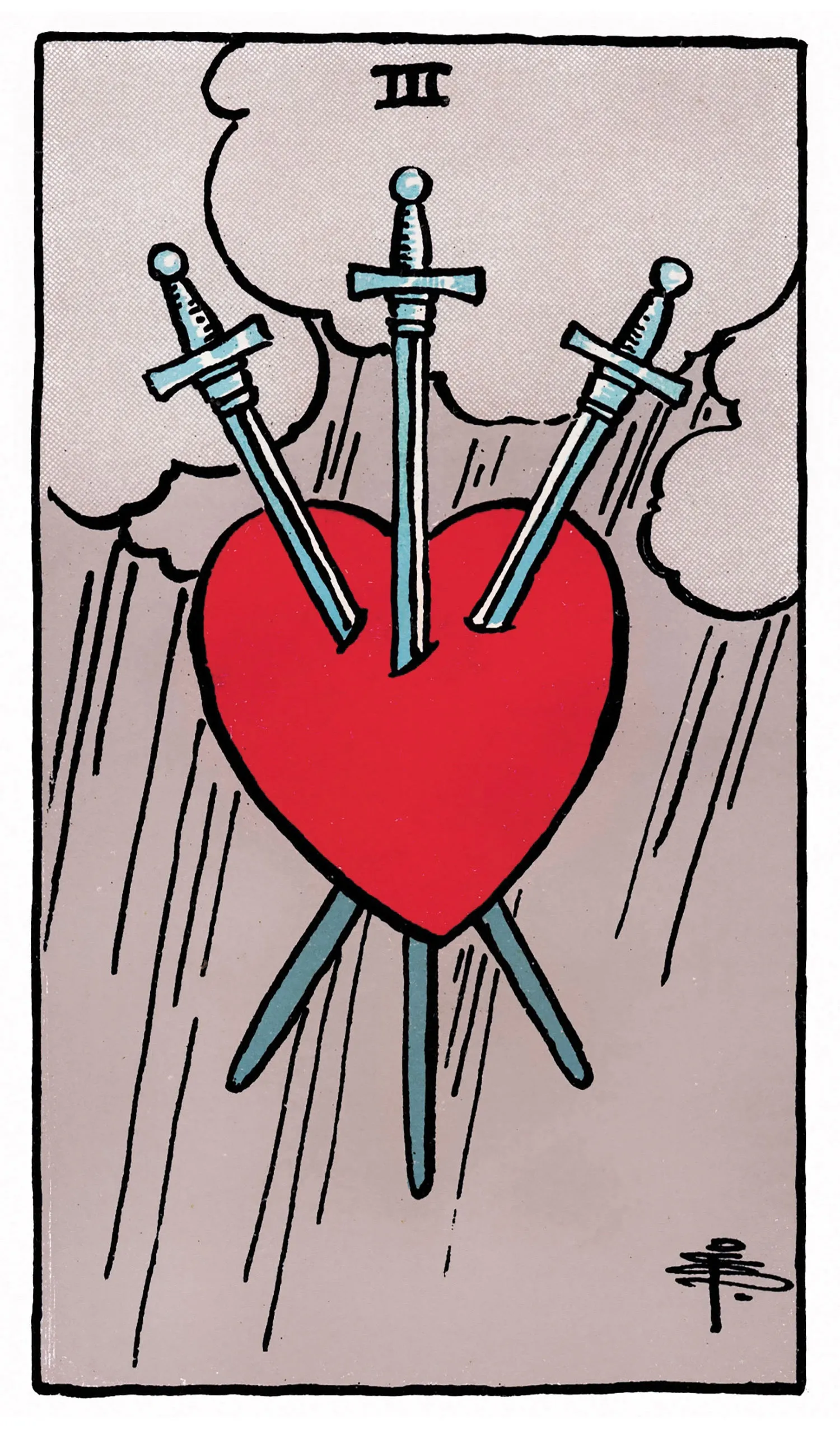 Three of Swords Tarot card