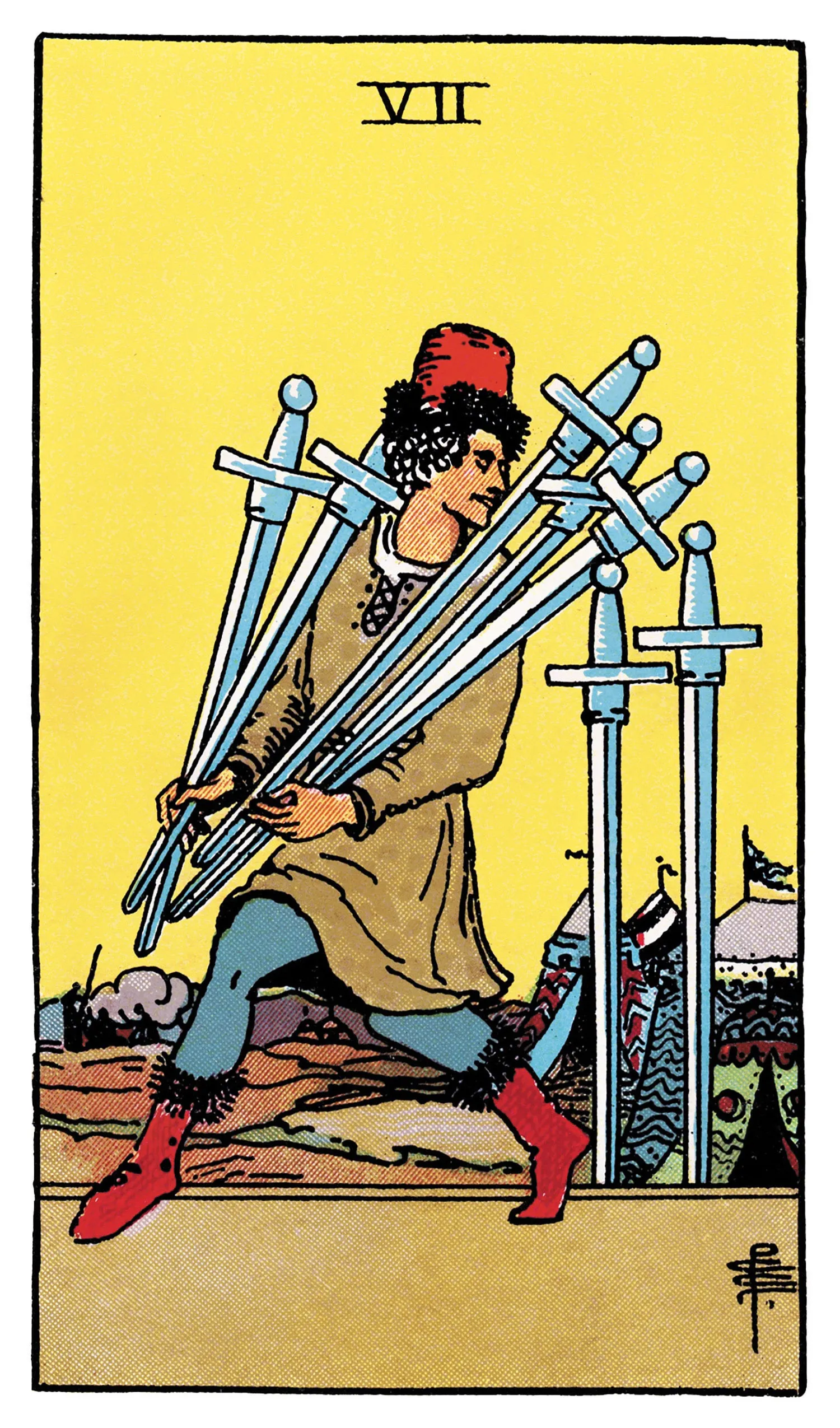 Seven of Swords Tarot card