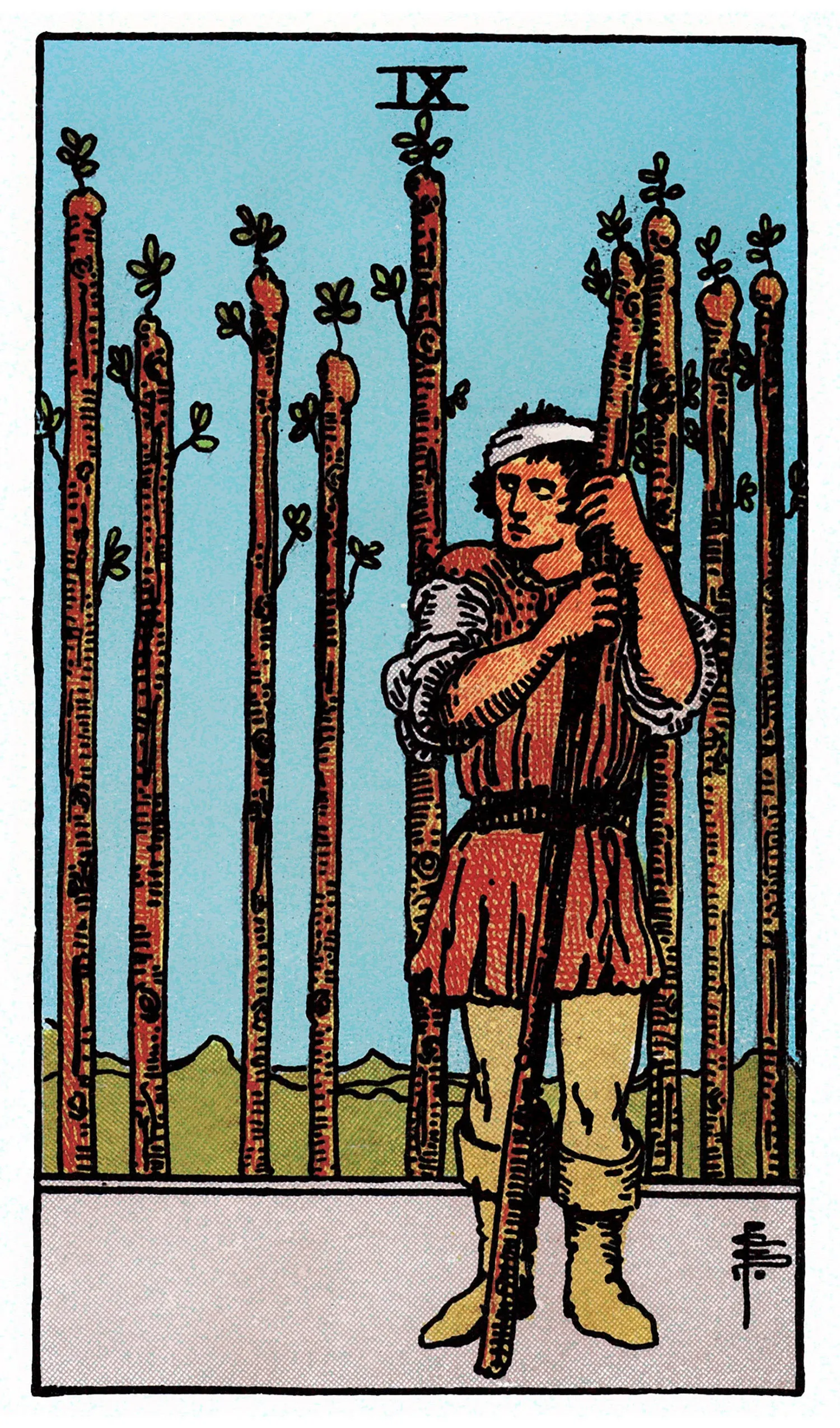 Nine of Wands Tarot card